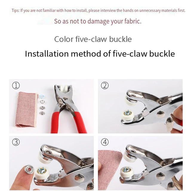 Plier Tool Set Snap Button Kit Metal Sewing Buttons Hollow Solid Five-claw  Buckle Metal Snap Buttons Clothes DIY Sewing Accessry - AliExpress