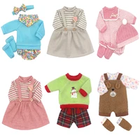 Tenues de poupée pour nouveau-né de 13 à 18 pouces, pulls mignons, barboteuse, costume + chaussures, accessoires de poupée, cadeau d'anniversaire de Festival 1