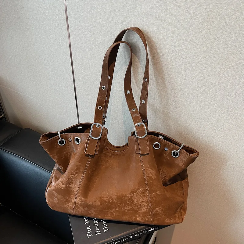 Vintage Large Women's Handbag - Top-Handle Fashion Satchel & Tote Shoulder Bag