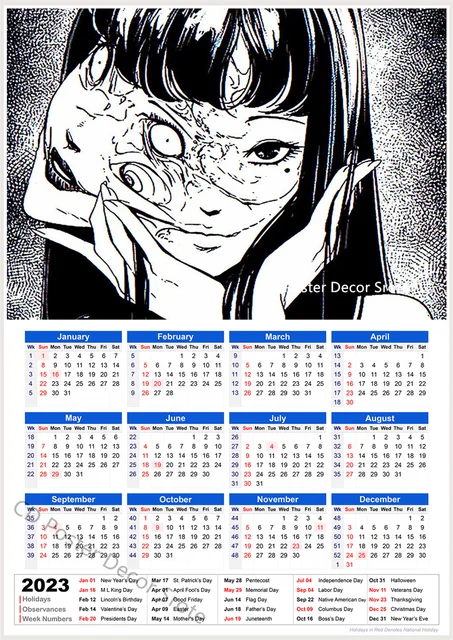 2023 calendário anime poster personalizado posters haikyuu! Death note  auto-adesivo decoração da sala de casa arte estética adesivo de parede -  AliExpress