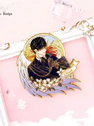 Charming Rotatable Kawaii Laser Tinplate Cosplay Pins and Backpack Decor Badges (Caleb big)