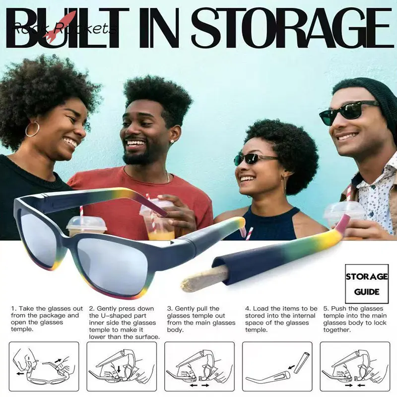 R&R Sunglasses Rolling Paper Storage Removable Glasses Holder Dry Herb Horn Tube for Smoking Pipes Accessories Gifts for Men smoking accessories tobacco smoking accessories