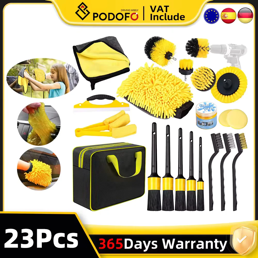 Kit de brosses de nettoyage de voiture, 20 pièces, détails, accessoires de brosse pour polir des roues, brosse de lavage de voiture intérieure, brosse de beauté de voiture