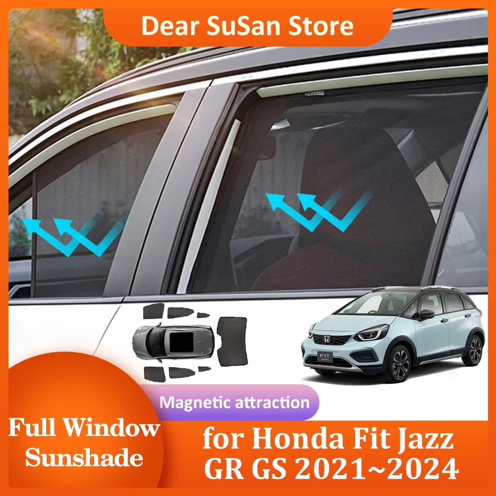 

Car Magnetic Sunshade for Honda Fit Jazz GR GS 2021~2024 2022 Windshield Frame Curtain Side Window Skylight Mat Cover Accessorie