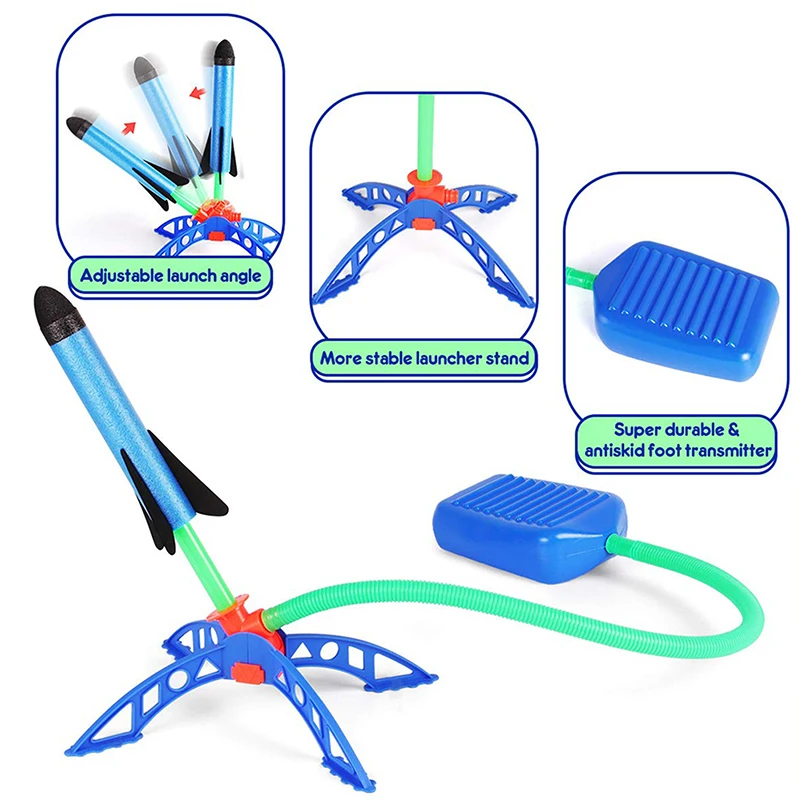 

Innovative And Practical Kids Air Stomp Rocket Foot Pump Launcher Toys Sport Game Jump Stomp Outdoor Child Play Set