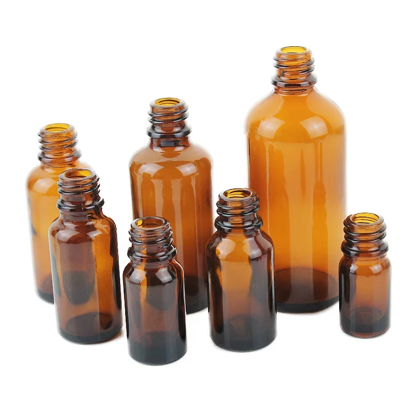 에센셜 오일 아로마 테라피용 점안기 포함 액체 시약병, 앰버 유리 드롭 병, 10ml, 20ml, 30ml, 50ml, 10 개