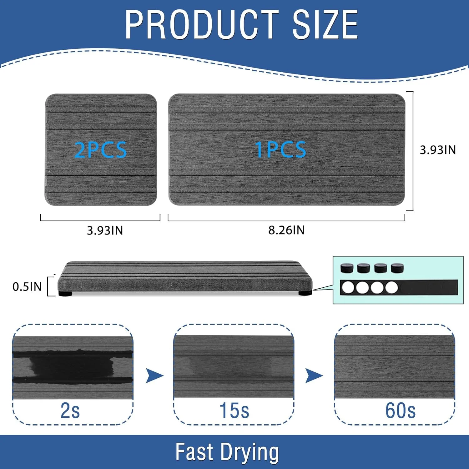 Water Absorbing Stone Tray Drying Neat Diatomite Stone Sink Tray Coasters Kitchen Sponge Hand Soap Holder 3pcs wooden tray stand