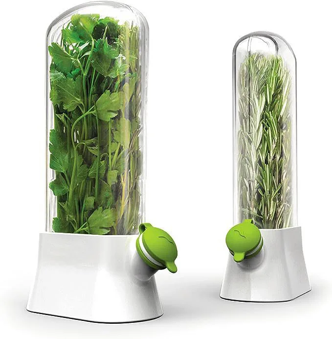 Refrigerator Herb Crisper Saver Pod Container Vegetable Preserving Bottle Keep Herb Cilantro Mint Parsley Asparagus Fresh