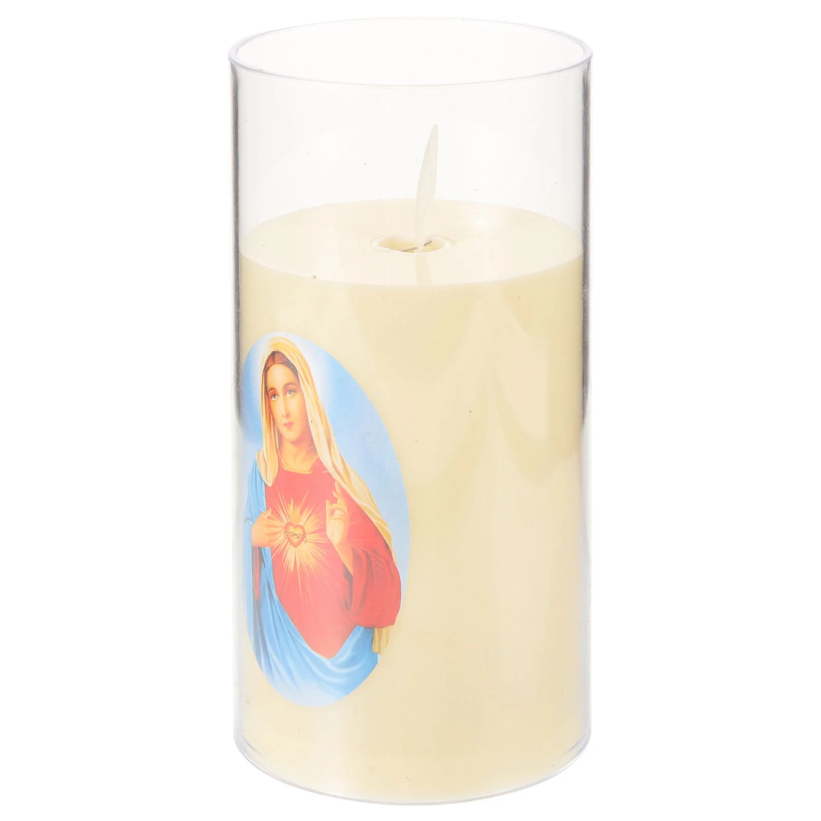

A Christmas Virgin Mary Votive Flameless Religious Catholic Candles Blessed For Prayer Altar Wedding Plastic Catholic Operated