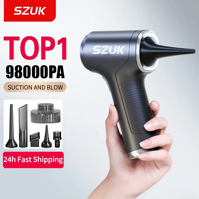 

SZUK 98000PA Car Vacuum Cleaner Wireless Portable Cleaning Machine for Car Home Appliance Powerful Handheld Cleaner for keyboard