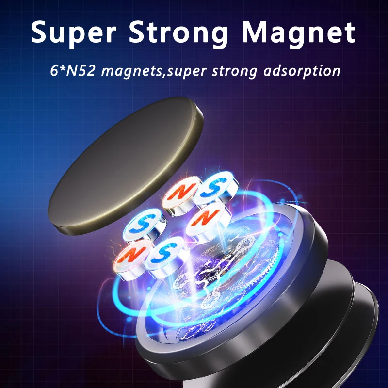 Sleek Magnetic Car Phone Holder with 360° Rotation Capability