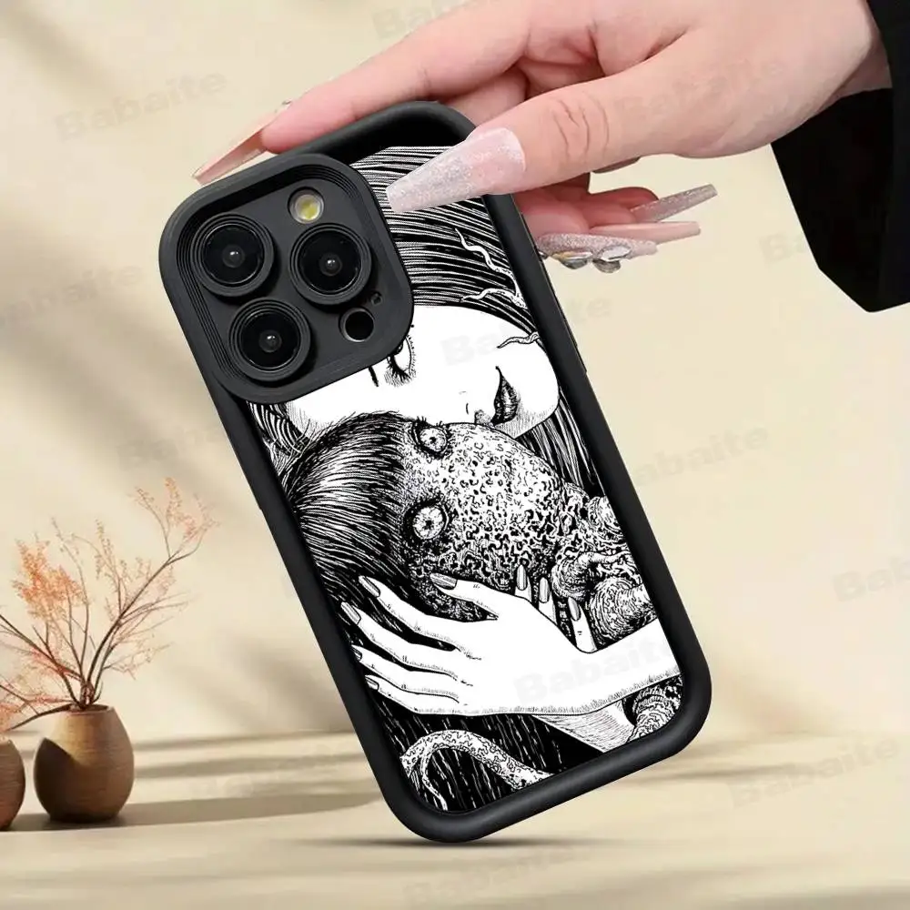 Junji Ito Horror Comics Soft Black Phone Case Cover