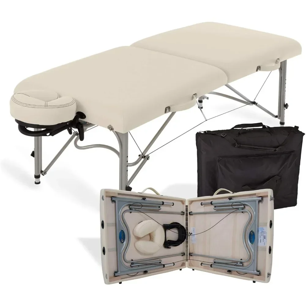 

Portable Massage Table - Ultra-Lightweight, Patented Aluminum Reiki Frame incl. Face Cradle & Carry Case (29lb)