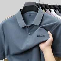 Polo à manches courtes pour homme en coton 100% pur, nouvelle collection été, confortable et respirant, t-shirt brodé de marque haut de gamme 2