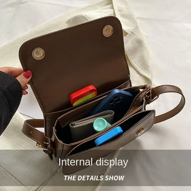 Advanced Texture Retro Small Saddle Bag Women 2026 New Popular All-Match Messenger Bag Fashion Underarm Bags Square Sling Bag