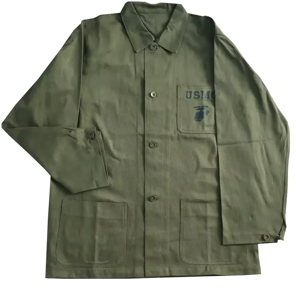 WW2 US Uniform HBT Soldier USMC Navy Jacket  Marine Corps Jacket for Men Casual Coat Replica Running Coat WW2 Jacket 2