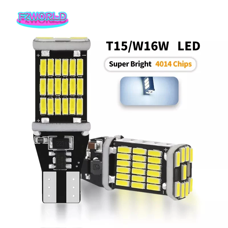 

50PCS Super Bright T15 W16W 921 45 SMD LED 4014 Car Auto Canbus Reverse Light Reversing Lighting Back Up Lamp Amber White Color