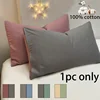 1pc 100% Cotton brushed Color block Pillowcases , Super Soft and Cozy, Wrinkle, Fade, Stain Resistant with Envelope Closure 1