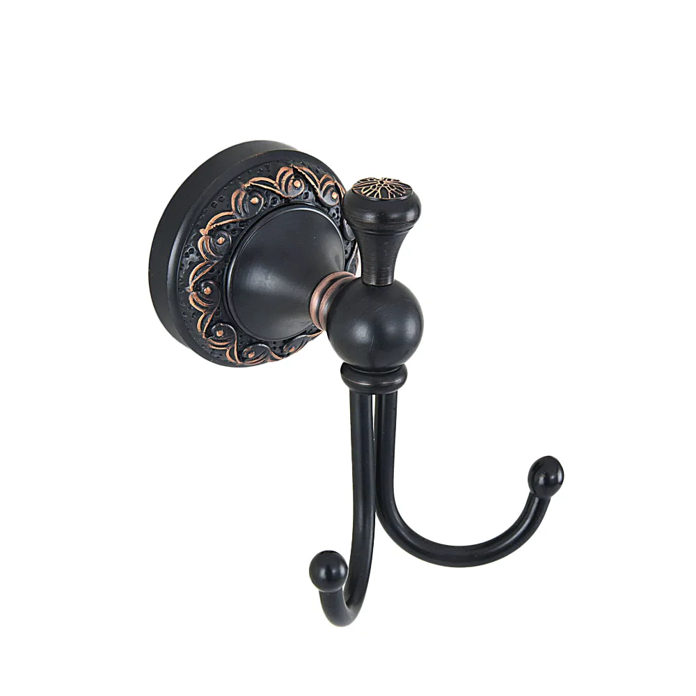 Black Oil Rubbed Brass Wall Mounted Bathroom Accessories Set Towel Bar Soap Dish Robe Hook Toilet Paper Holder azh116