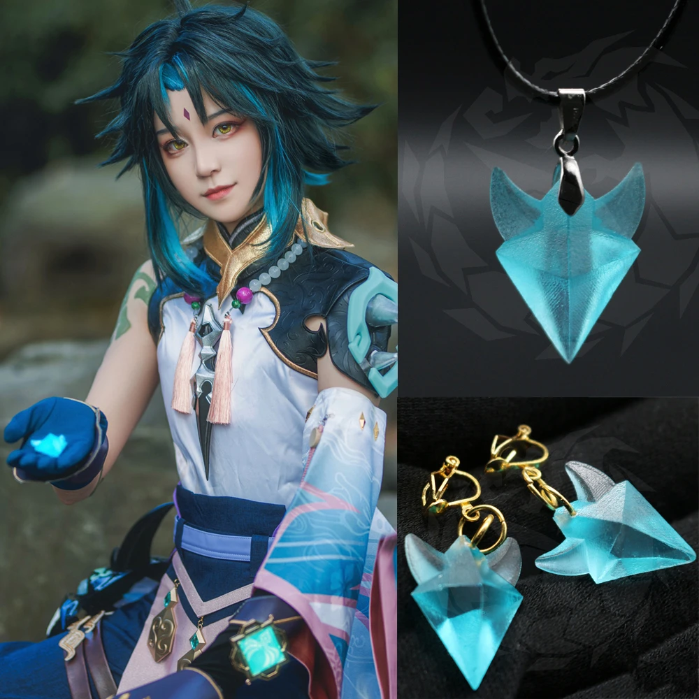 Hot Genshin Impact Original Design Xiao's Birthday Gift Handmade 3D Crystal  Butterfly Necklace Ear Clip Without Piercing Earring| | - AliExpress