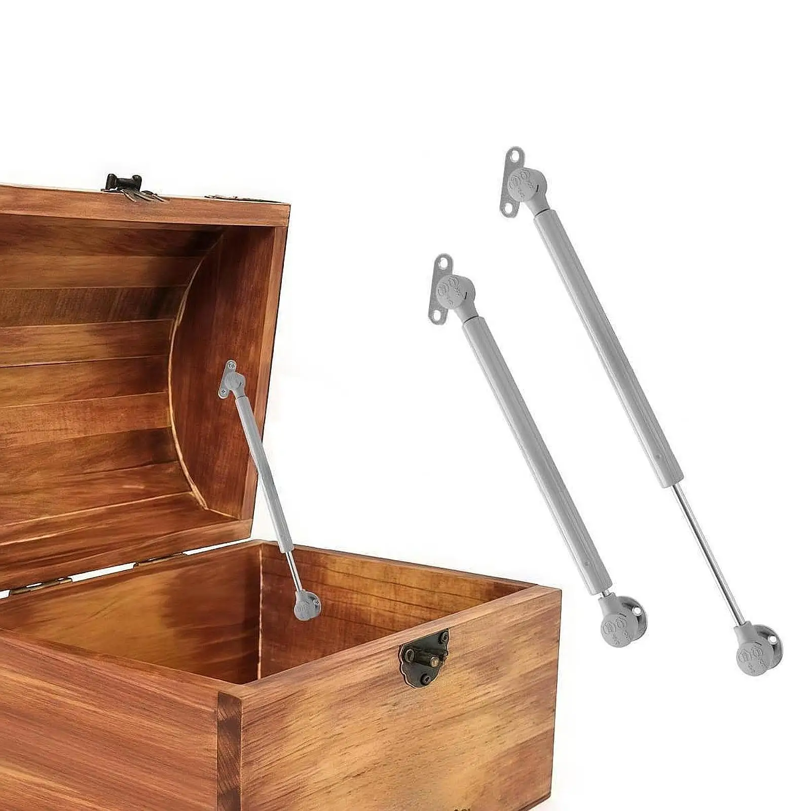 2x Flat Lid Support Hinges Toy Box Hinges Soft Close Gas Strut Spring Hinges for Heavy Curved Round Arched Flat Lids Wooden Box