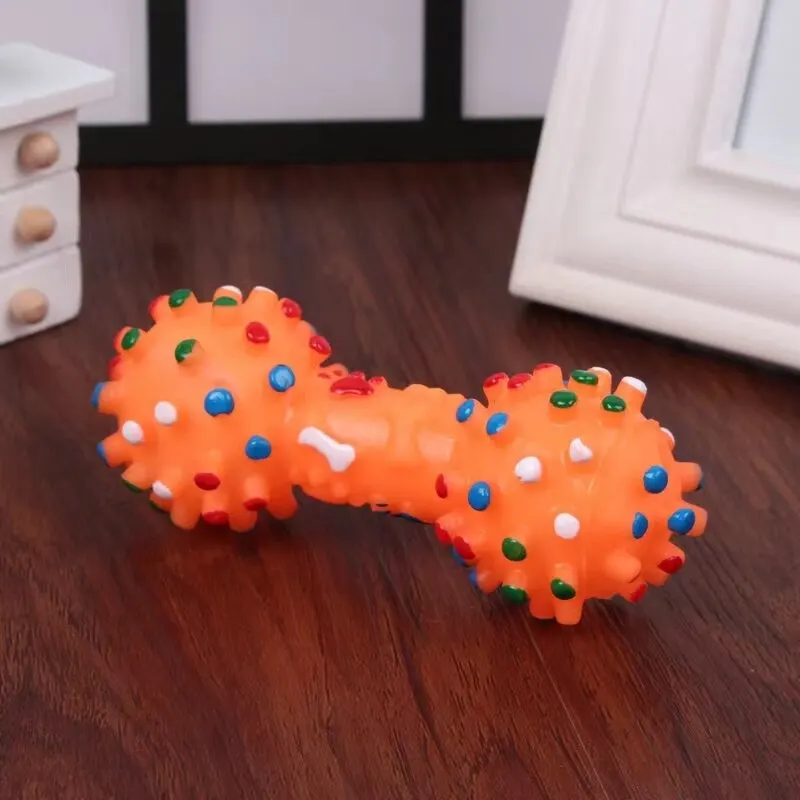 Pet Dog Training Collar 1pc Orange Bone Shape Training Dog Voice Toy Squeak Pet Chew Bite Resistant Pet Training Accessories