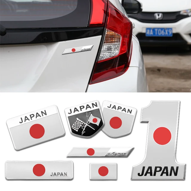 Car Styling 3D Aluminum Japan Logo Flag Stickers Auto Emblem Badge Decals Decoration For Honda Accord Odyssey Civic CRV Inspire