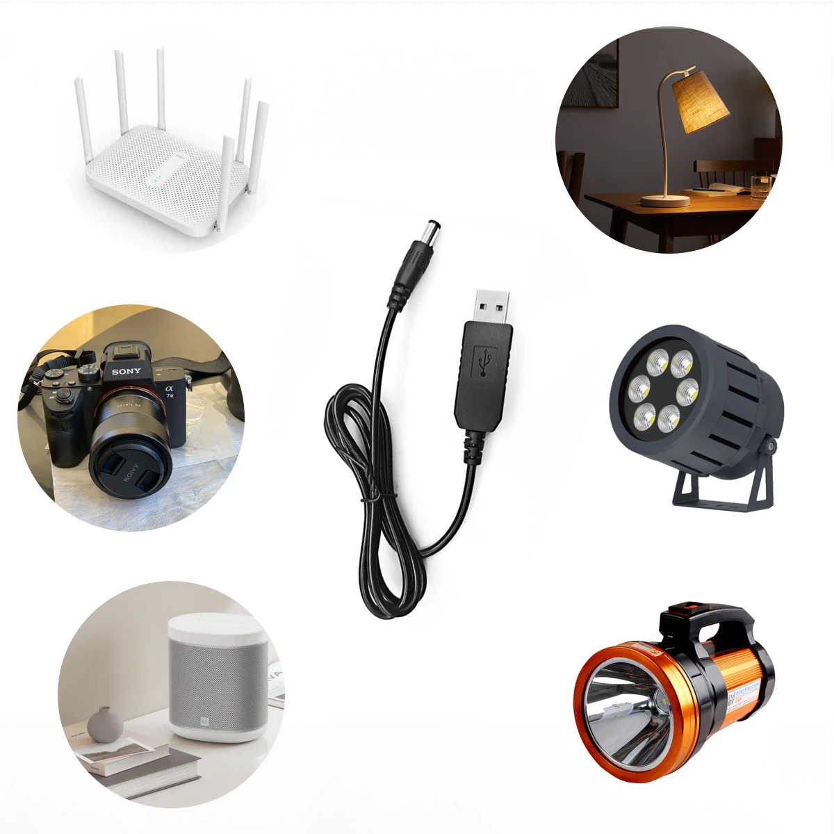 Usb para dc Jack Cabo de Carregamento Cabo de Alimentação Boost Converter 5v a 12v Cabo de Alimentação para Roteador Mini Ventilador Alto-falante - Imagem 4