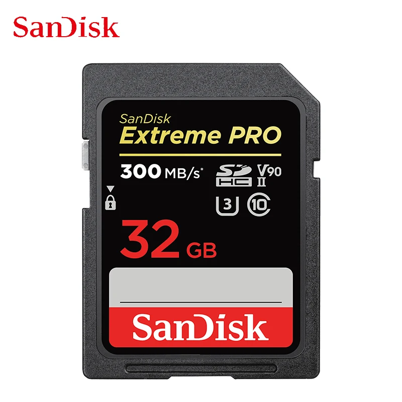 Sandisk Extreme Pro Sd Card 32Gb 64Gb 128Gb U3 V90 Scheda Di Memoria Flash 128Gb 300M 4K Sdh Sdxc Uhs-Ii 8K Video Full Hd