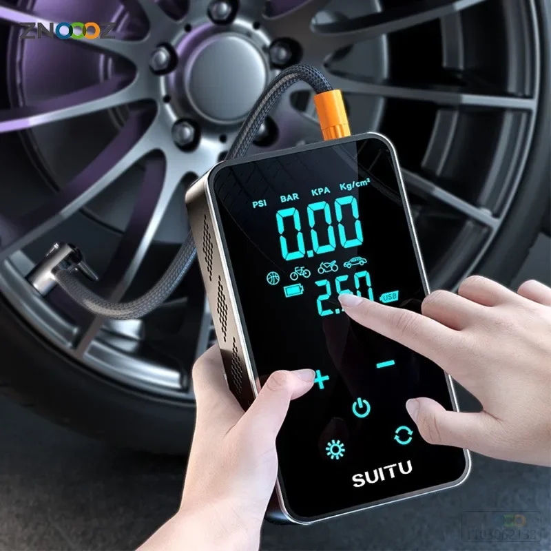 

120W Portable Car Air Compressor 150PSI Wireless Digital Touch Electric Air Pump Car Tyre Inflator Pump for Motorcycle Bike Ball