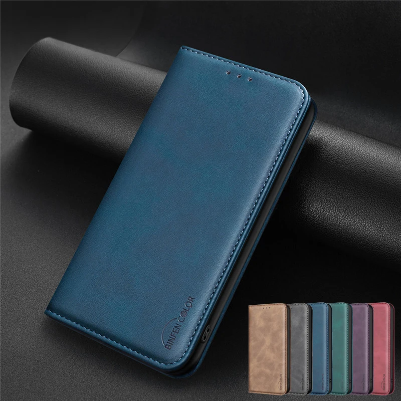 Luxury Magnetic Flip Leather Wallet Phone Case with Anti-Theft Design