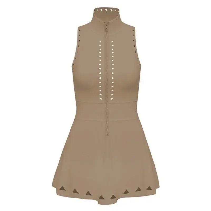 Summer sports and fitness dress for women, breathable, tight, comfortable, hollow back with chest cushion, tennis dress