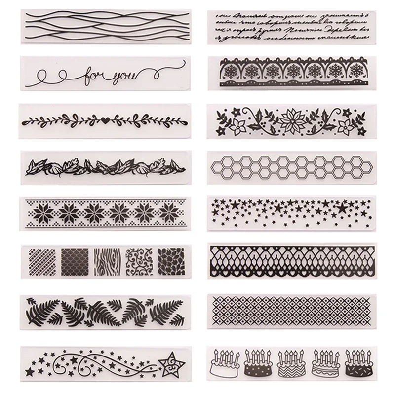 Plastic Embossing Folder 15x3cm Cake/gift/deer/leaves Pattern Embossing Folder Plastic Plates for Paper Card Cutting Die Decoration Scrapbooking Embosser