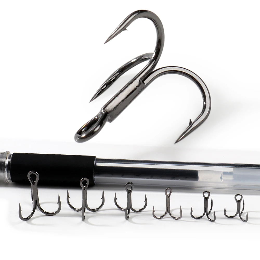 GOBAIT 30 Stück Drillingshaken 8 # -18 # Kleiner Winkel-Hochkohlenstoffstahl Rostfreier Scharfer Pesca-Köder Karpfenangel-Set Angelzubehör-Box mit Angelhaken – Detail 8