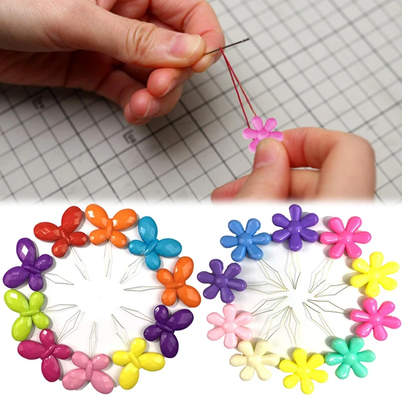10-50pcs Random Color Needle Threader Elderly Easy Sewing Needle Device Thread Guide Tool Garment Sewing Needlework Flower Shape