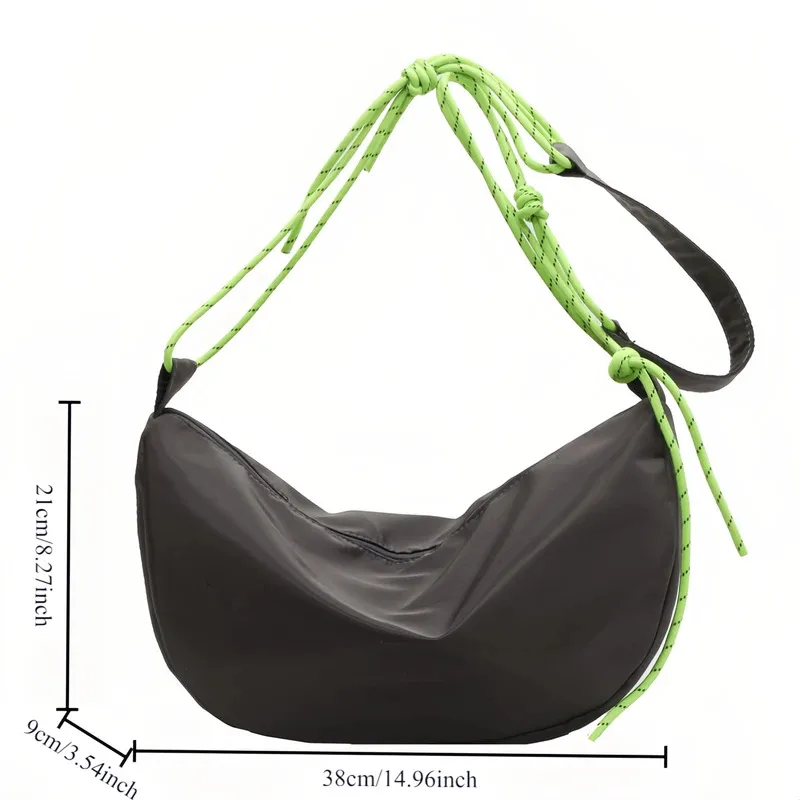 Lightweight nylon crossbody bag with adjustable shoulder straps for male and female college students' campus travel bags