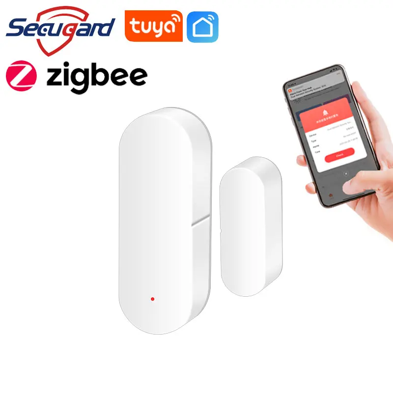 

Tuya Smart Door Sensor Zigbee 3.0 Door Window Open Closed Detector Home Security Alarm APP Control Work With Alexa Google