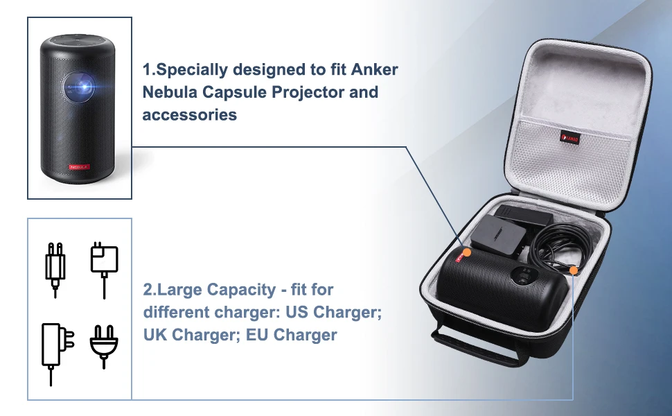 XANAD EVA Hard Case para Anker Nebula