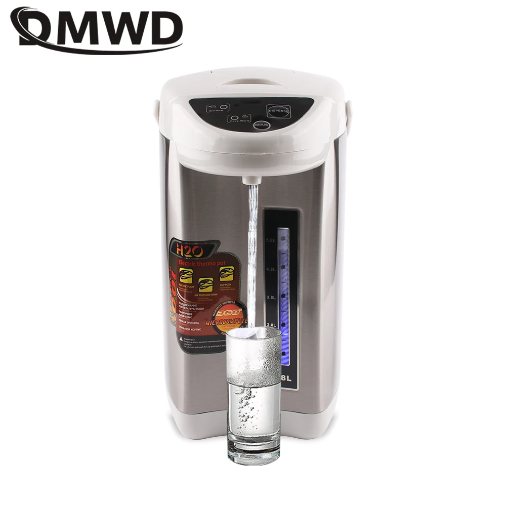 DMWD 110V/220V Electric Thermo Pot Kettle Air Pressure Heating Hot Water Boiler 5.8L Bottle Thermal Insulation Dispenser Heater