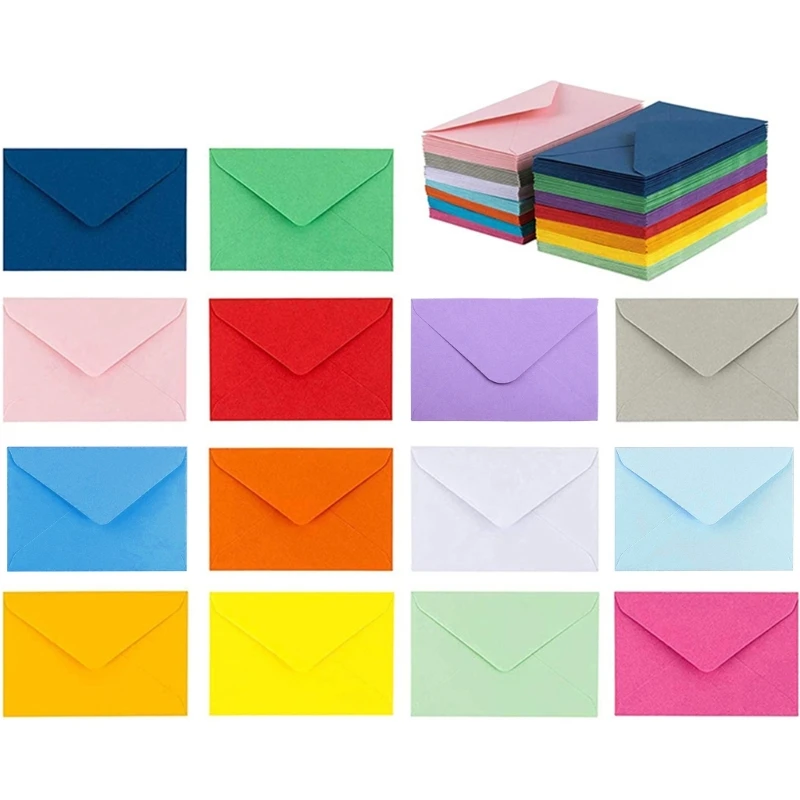 

Pack of 10cps Colorful New Retro Blank Mini Paper Envelopes Wedding Party Invitation Greeting Cards Shower Gift