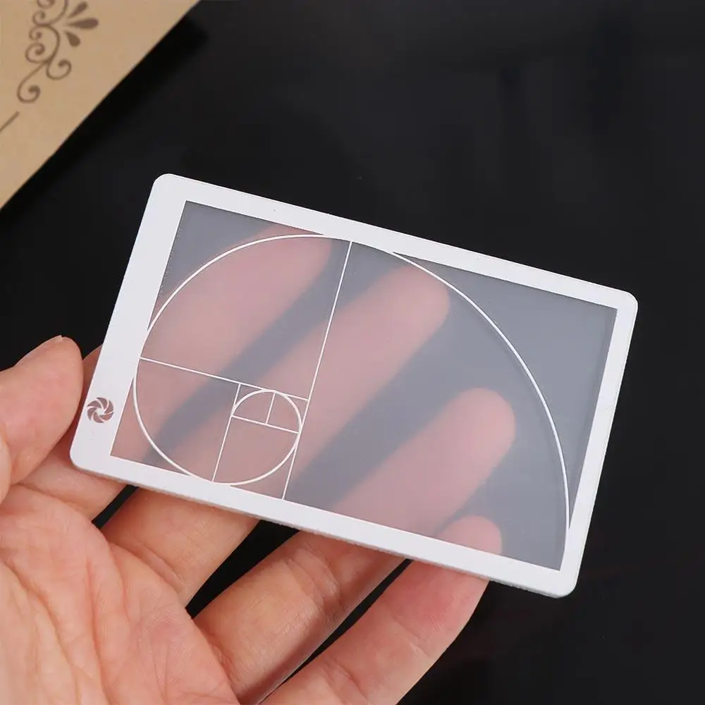 Kids Adults Transparent Viewfinder Ruler Composition Drawing Golden Ratio Ruler Clear Acrylic Fibonacci Viewer Photography camera viewfinder accessories