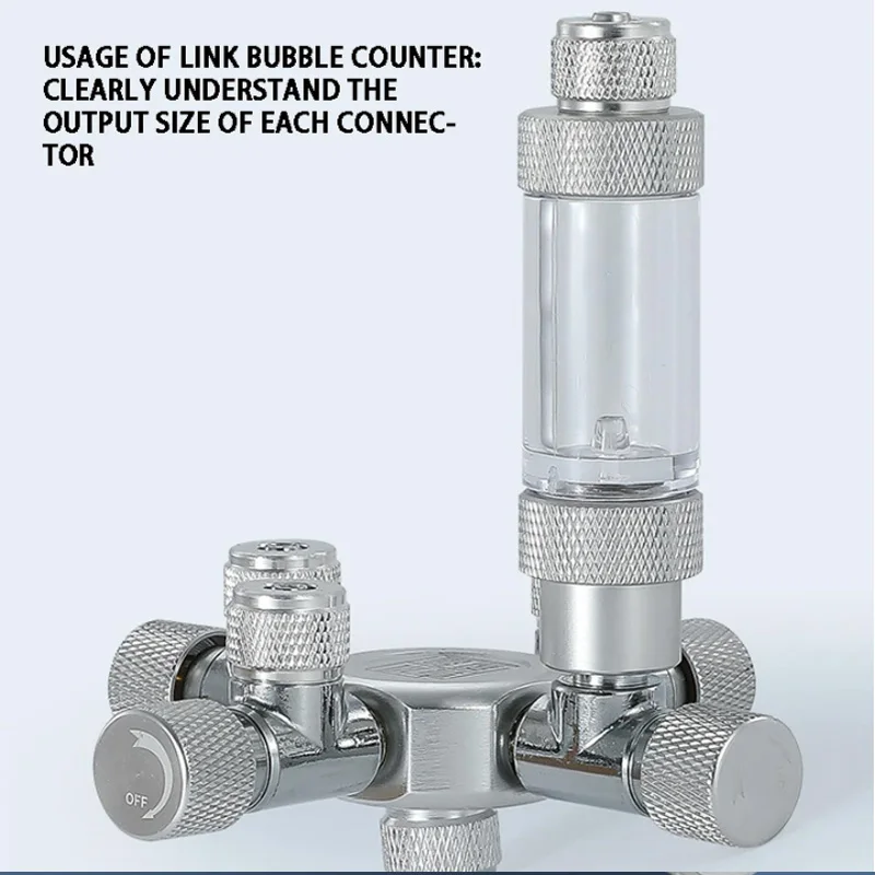 Aquarium CO2 diversion CO2 regulator multi-channel diversion control valve aluminum alloy multi-channel 2/3/4/6 optional