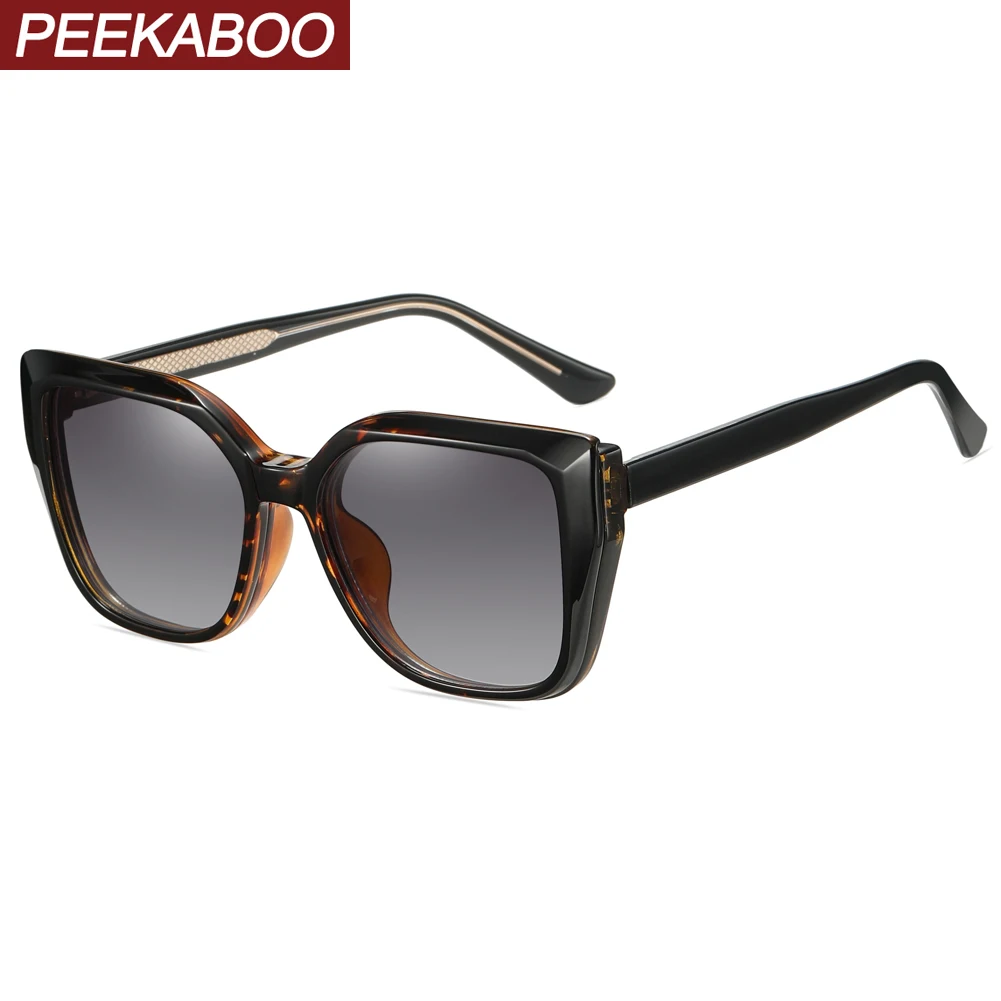 

Peekaboo clip on polarized sunglasses for women uv400 cat eye frame tr90 driving square glasses optical CP acetate high quality