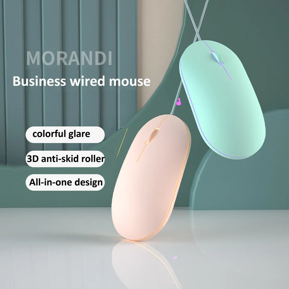 Wired Mouse HKXA Cute Mini RGB Backlit Mouse Design Ergonomic Mause USB 1600 DPI Optical Creative Computer for PC Laptop wired mouse optical mouse