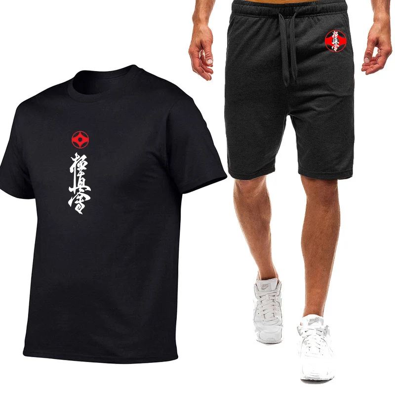 Summer Mens Karate T Shirt and Shorts Set