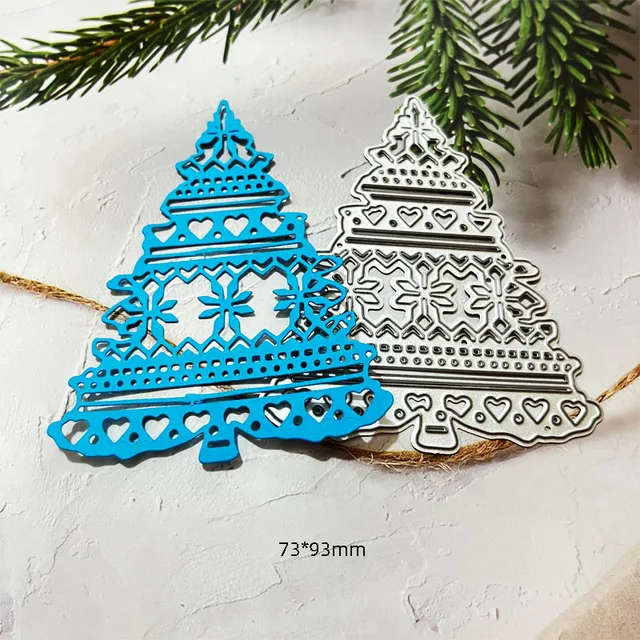 Fancy Christmas Tree Metal Die Cut Set 3