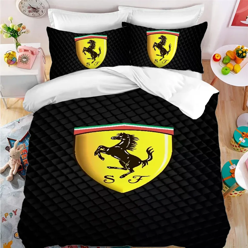 F-Ferrari-R Double Bed Sheets Set Twin Size Bedding Sets Queen