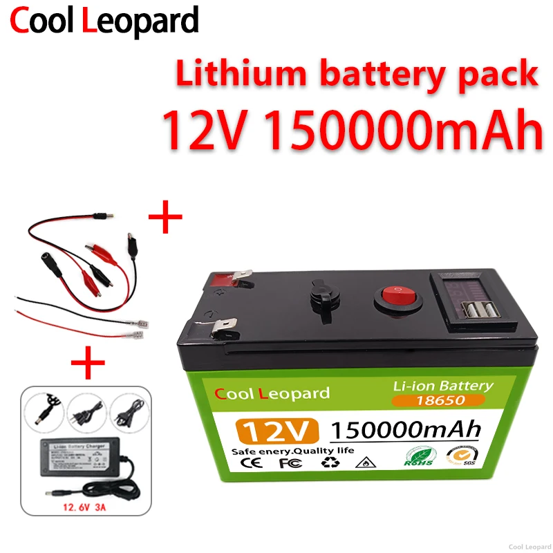 

18650 3S6P 12V 150Ah Lithium Ion Battery Pack,For Lnverter Solar Street Light Electric Bike Scooter,Built-in High Current BMS