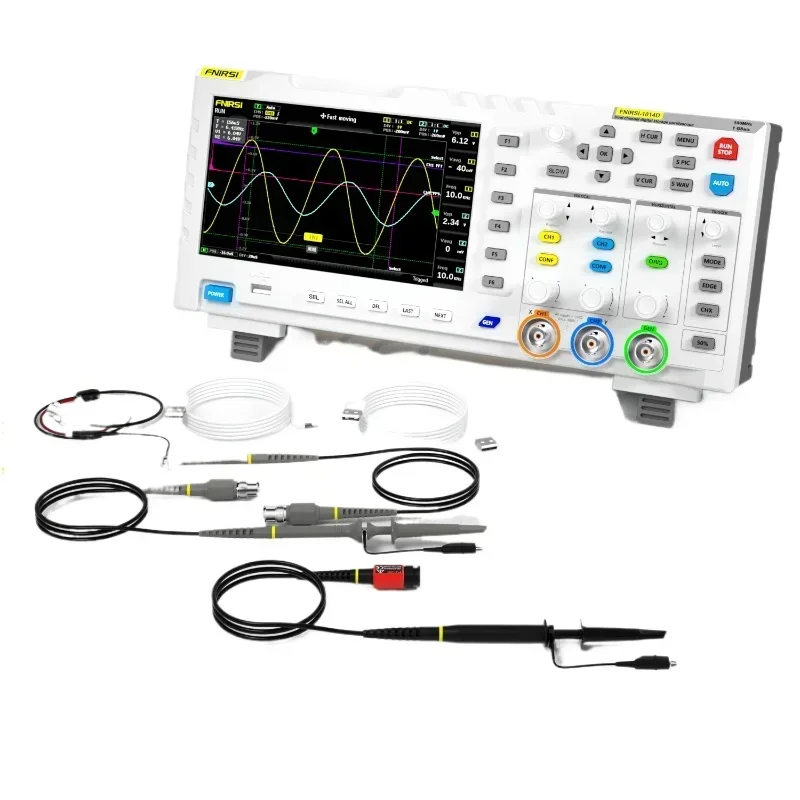 FNIRSI 1014D Digital Oscilloscope 2 In 1 Dual Channel Input Signal Generator 100MHz* 2 Analog Bandwidth 1GSa/s Sampling Rate 5