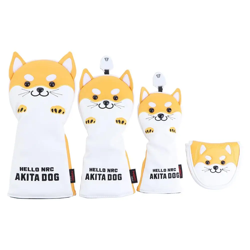 PU Leather Protector Dog Cartoon Animal Wood Headcover Golf Club Headcovers Golf Club Headcover Golf Wood Head Covers